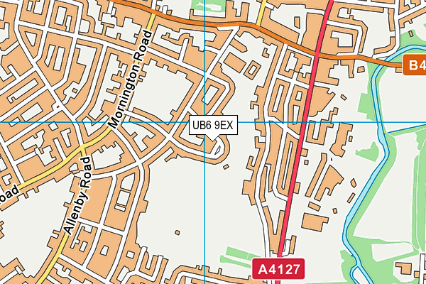 UB6 9EX map - OS VectorMap District (Ordnance Survey)