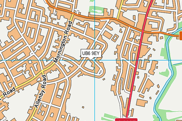 UB6 9EY map - OS VectorMap District (Ordnance Survey)