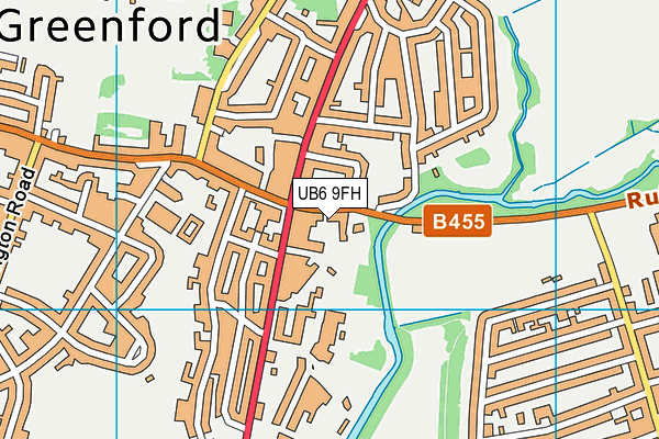 UB6 9FH map - OS VectorMap District (Ordnance Survey)