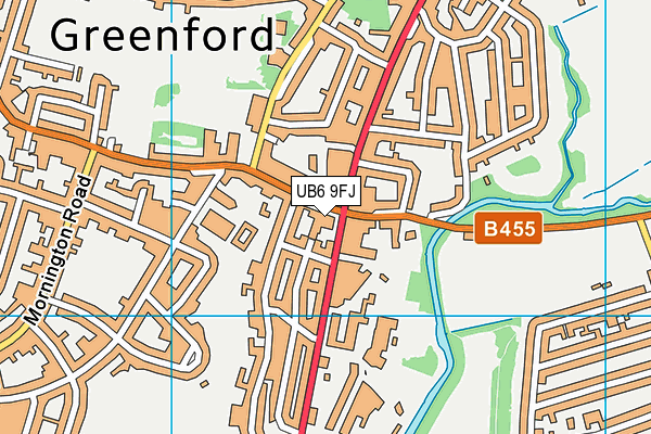 UB6 9FJ map - OS VectorMap District (Ordnance Survey)