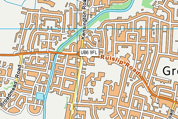 UB6 9FL map - OS VectorMap District (Ordnance Survey)