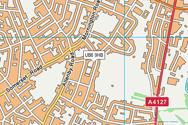 UB6 9HB map - OS VectorMap District (Ordnance Survey)