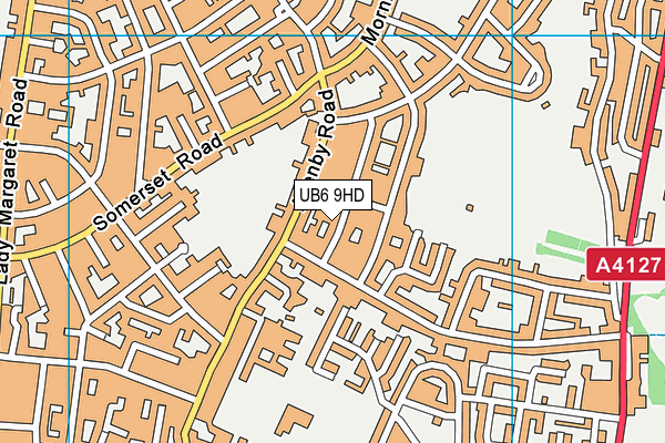 UB6 9HD map - OS VectorMap District (Ordnance Survey)