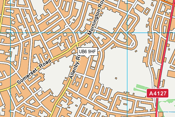 UB6 9HF map - OS VectorMap District (Ordnance Survey)