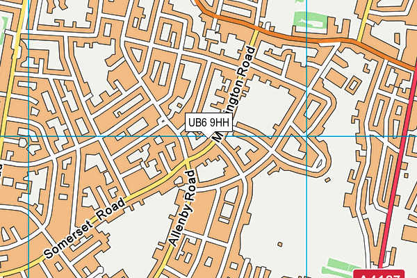 UB6 9HH map - OS VectorMap District (Ordnance Survey)