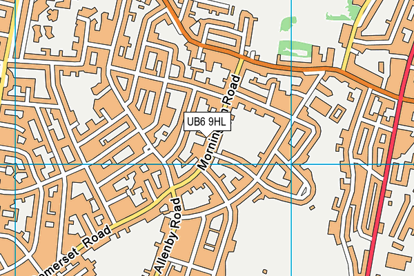 UB6 9HL map - OS VectorMap District (Ordnance Survey)