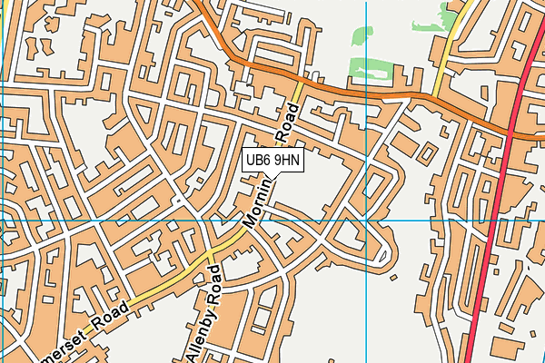 UB6 9HN map - OS VectorMap District (Ordnance Survey)