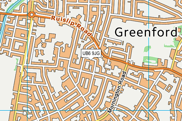 UB6 9JG map - OS VectorMap District (Ordnance Survey)