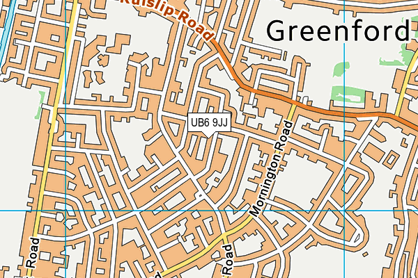 UB6 9JJ map - OS VectorMap District (Ordnance Survey)