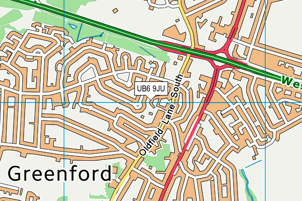 Coston Primary School map (UB6 9JU) - OS VectorMap District (Ordnance Survey)