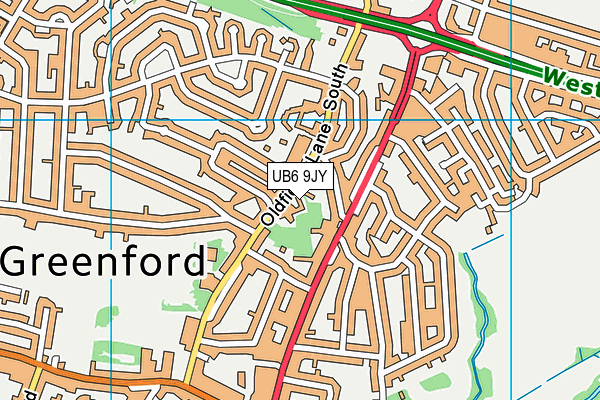UB6 9JY map - OS VectorMap District (Ordnance Survey)