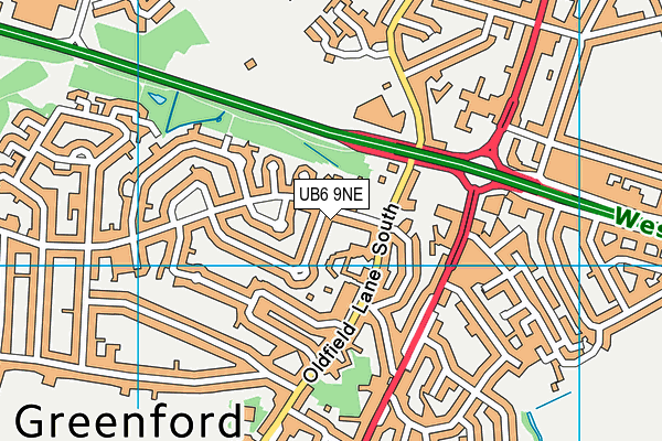 UB6 9NE map - OS VectorMap District (Ordnance Survey)