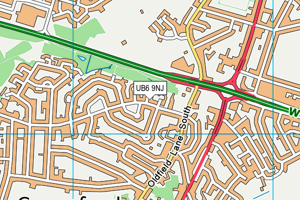 UB6 9NJ map - OS VectorMap District (Ordnance Survey)