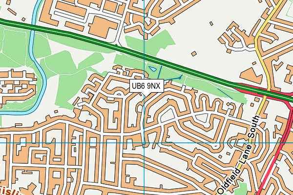 UB6 9NX map - OS VectorMap District (Ordnance Survey)