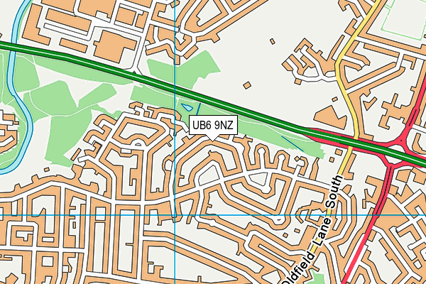 UB6 9NZ map - OS VectorMap District (Ordnance Survey)