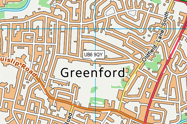 Greenford Lawn Tennis Club map (UB6 9QY) - OS VectorMap District (Ordnance Survey)