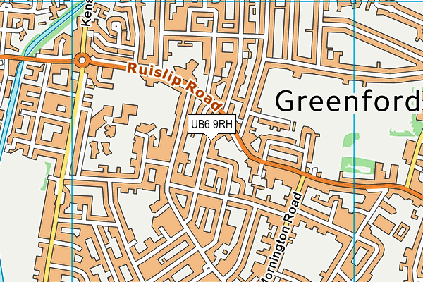 UB6 9RH map - OS VectorMap District (Ordnance Survey)