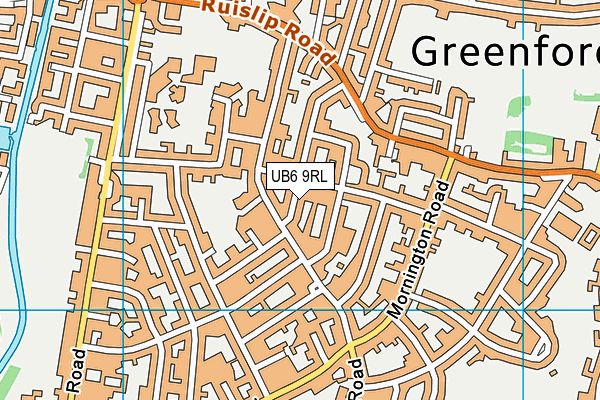 UB6 9RL map - OS VectorMap District (Ordnance Survey)