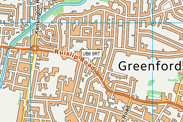 UB6 9RT map - OS VectorMap District (Ordnance Survey)