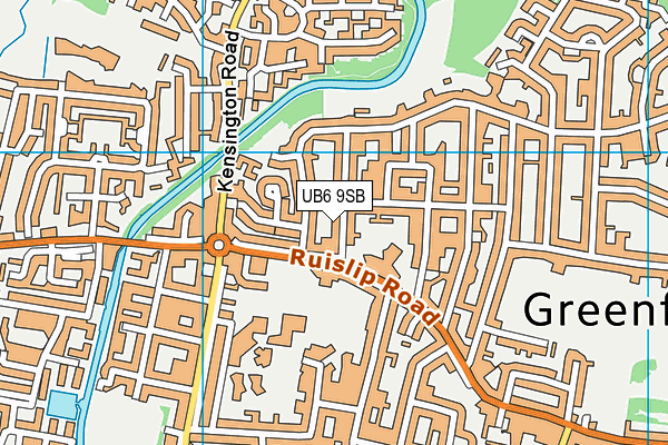 UB6 9SB map - OS VectorMap District (Ordnance Survey)
