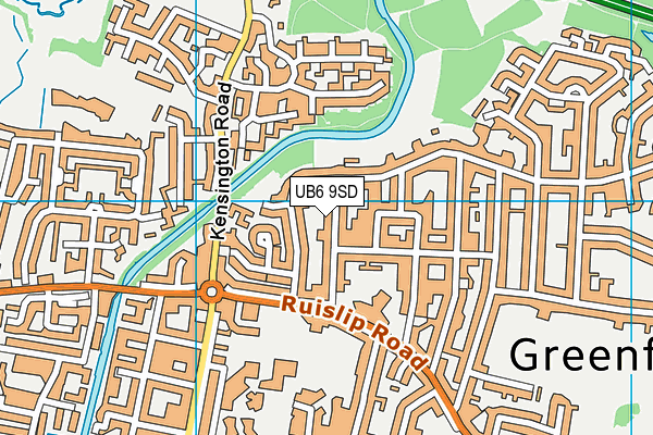 UB6 9SD map - OS VectorMap District (Ordnance Survey)