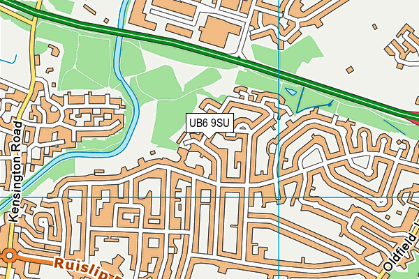 UB6 9SU map - OS VectorMap District (Ordnance Survey)