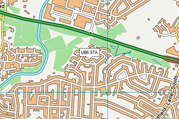 UB6 9TA map - OS VectorMap District (Ordnance Survey)