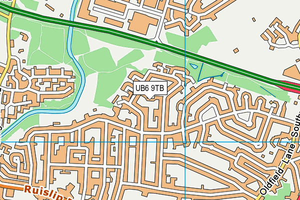 UB6 9TB map - OS VectorMap District (Ordnance Survey)