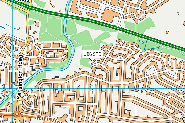 UB6 9TD map - OS VectorMap District (Ordnance Survey)