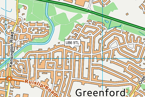 UB6 9TL map - OS VectorMap District (Ordnance Survey)