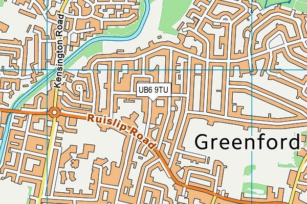 UB6 9TU map - OS VectorMap District (Ordnance Survey)