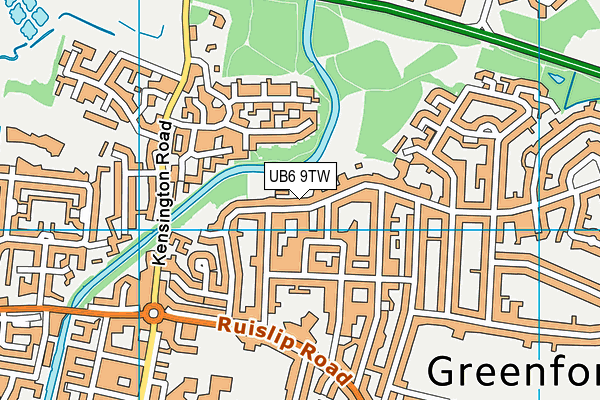 UB6 9TW map - OS VectorMap District (Ordnance Survey)