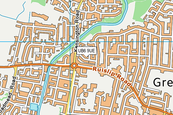 UB6 9UE map - OS VectorMap District (Ordnance Survey)