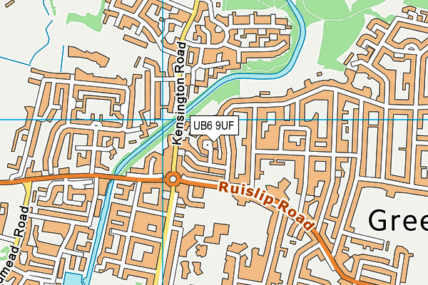 UB6 9UF map - OS VectorMap District (Ordnance Survey)