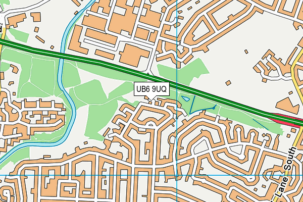 UB6 9UQ map - OS VectorMap District (Ordnance Survey)