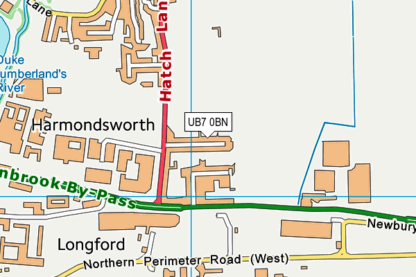 UB7 0BN map - OS VectorMap District (Ordnance Survey)