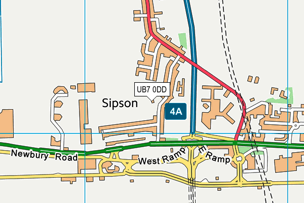 Sipson Recreation Ground map (UB7 0DD) - OS VectorMap District (Ordnance Survey)
