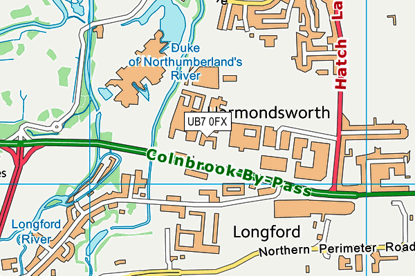 UB7 0FX map - OS VectorMap District (Ordnance Survey)