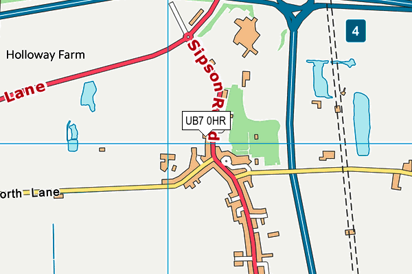UB7 0HR map - OS VectorMap District (Ordnance Survey)