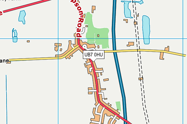 UB7 0HU map - OS VectorMap District (Ordnance Survey)