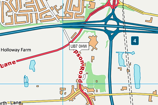 UB7 0HW map - OS VectorMap District (Ordnance Survey)