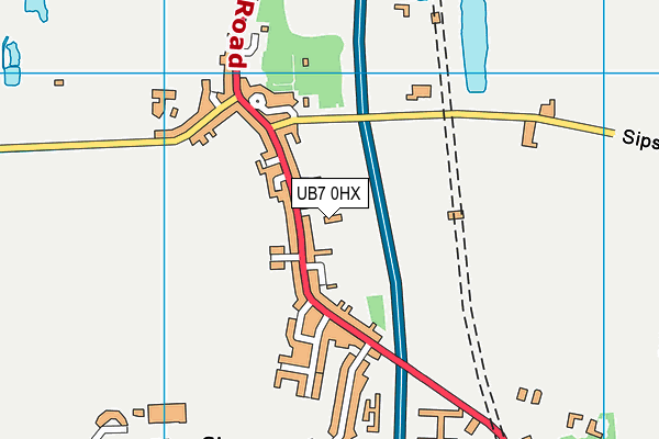 UB7 0HX map - OS VectorMap District (Ordnance Survey)