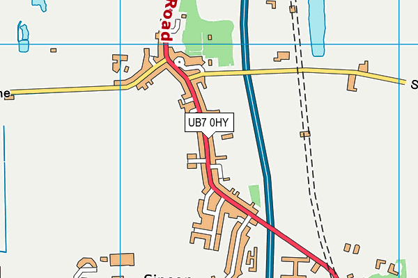 UB7 0HY map - OS VectorMap District (Ordnance Survey)