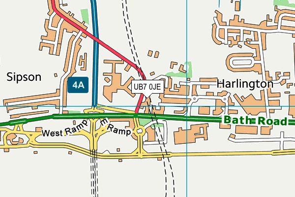UB7 0JE map - OS VectorMap District (Ordnance Survey)