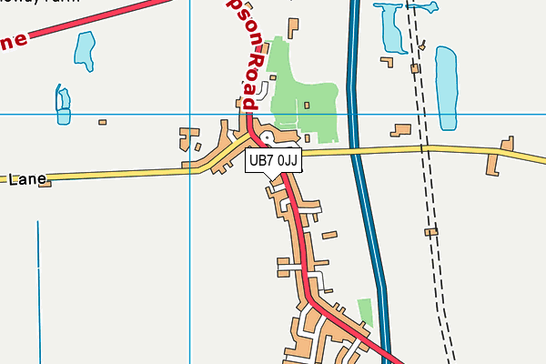 UB7 0JJ map - OS VectorMap District (Ordnance Survey)