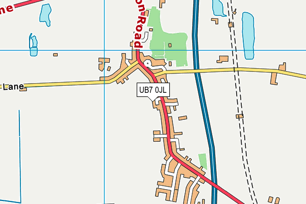 UB7 0JL map - OS VectorMap District (Ordnance Survey)
