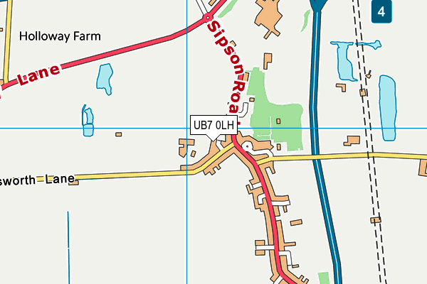 UB7 0LH map - OS VectorMap District (Ordnance Survey)