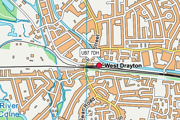 UB7 7DH map - OS VectorMap District (Ordnance Survey)