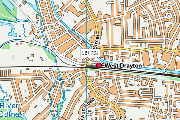 UB7 7DJ map - OS VectorMap District (Ordnance Survey)