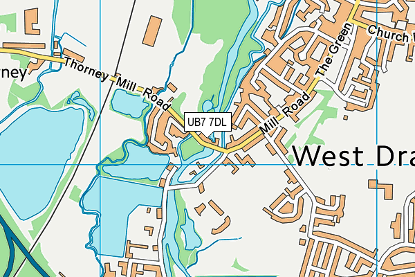 UB7 7DL map - OS VectorMap District (Ordnance Survey)